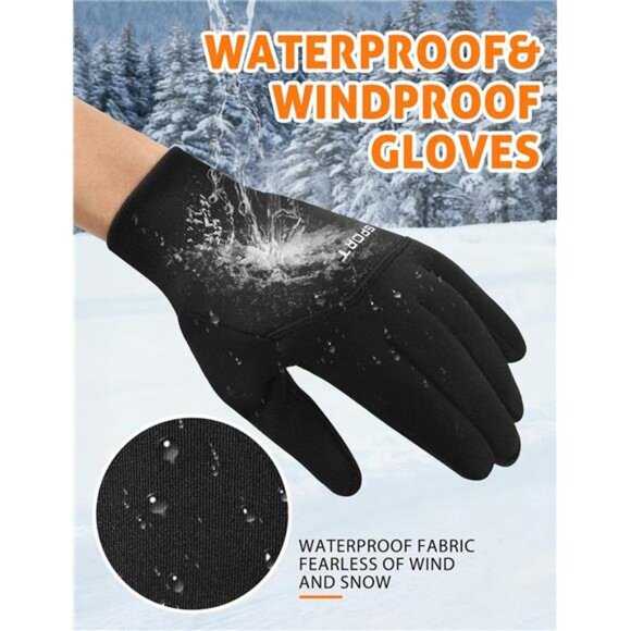 Winter Gloves Touchscreen Waterproof Windproof Cycling Running Cold Weather - Picture 2 of 7